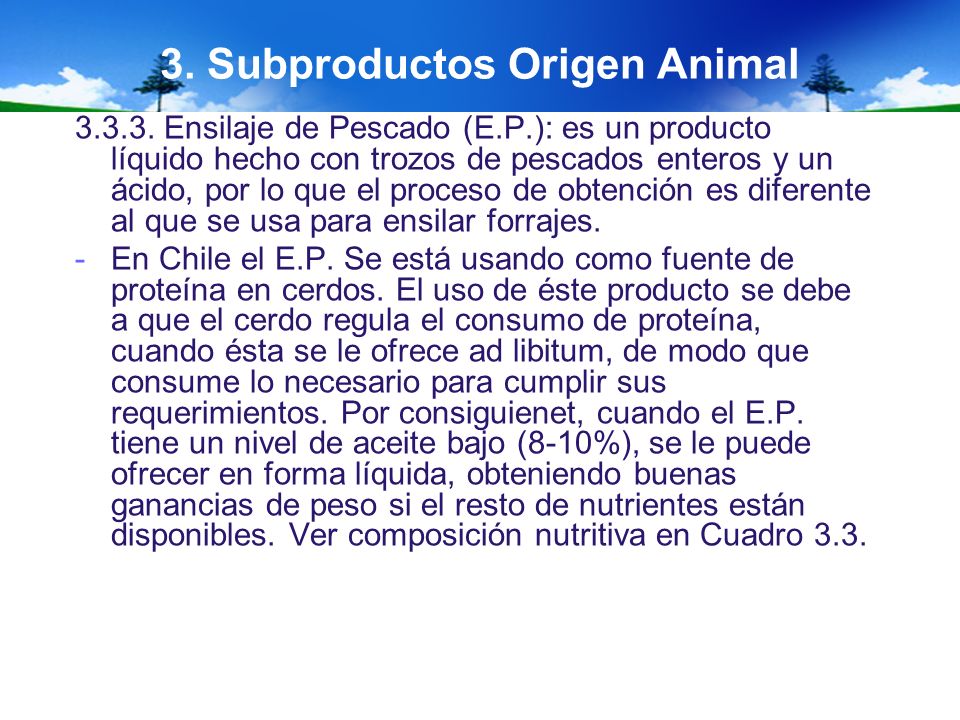3. Subproductos Origen Animal