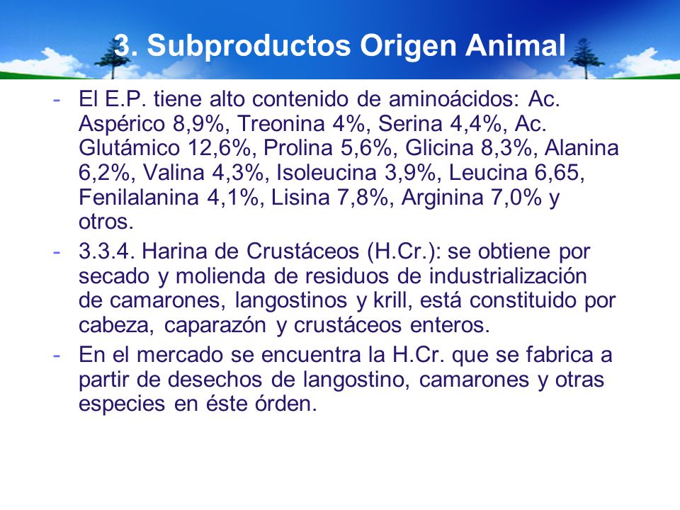 3. Subproductos Origen Animal