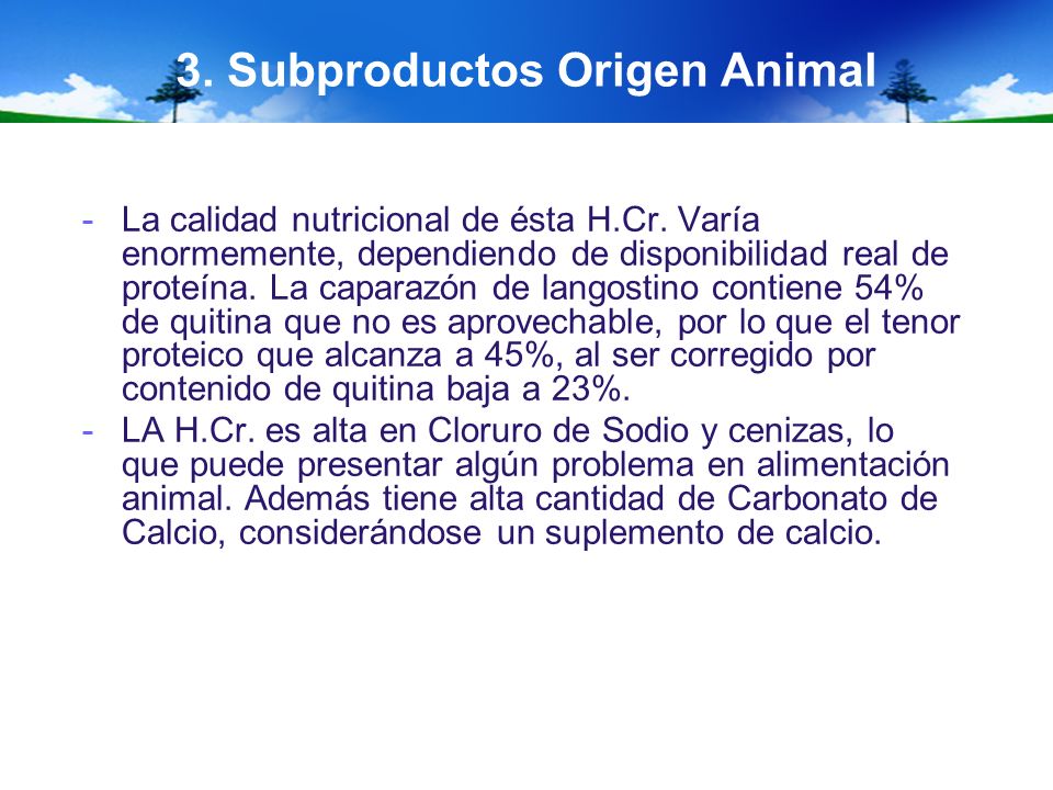 3. Subproductos Origen Animal