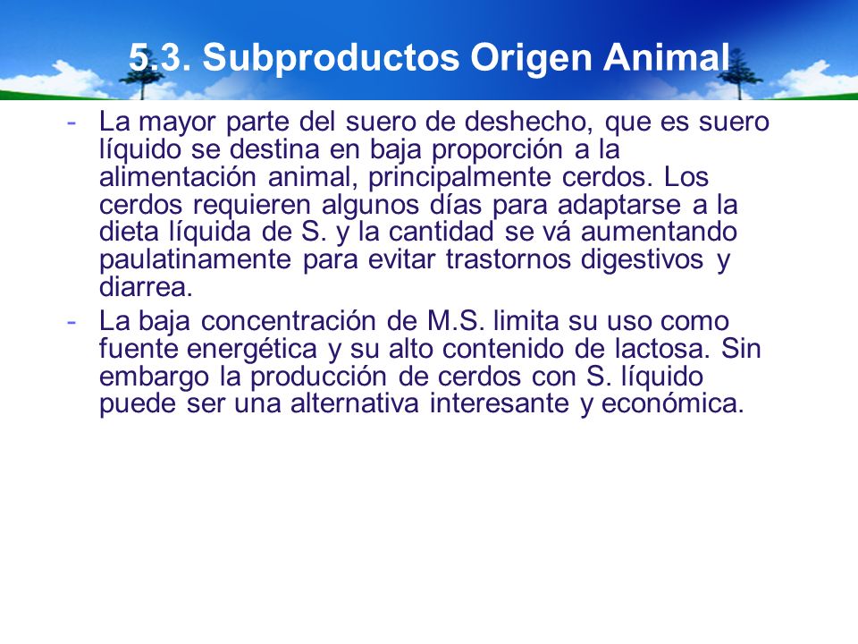 5.3. Subproductos Origen Animal