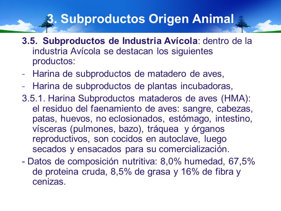 3. Subproductos Origen Animal