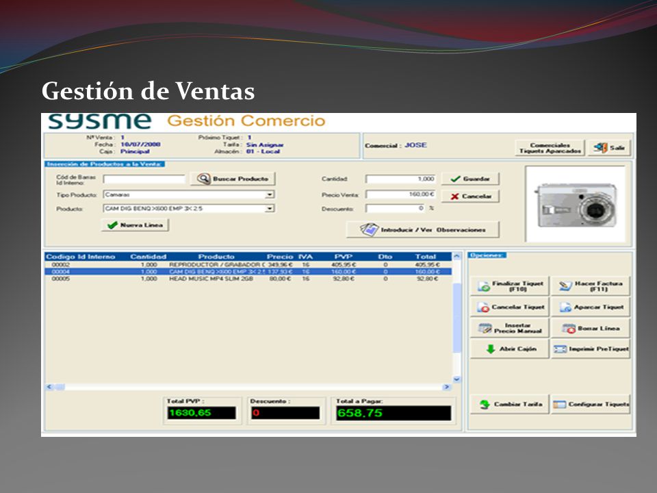 Gestión de Ventas
