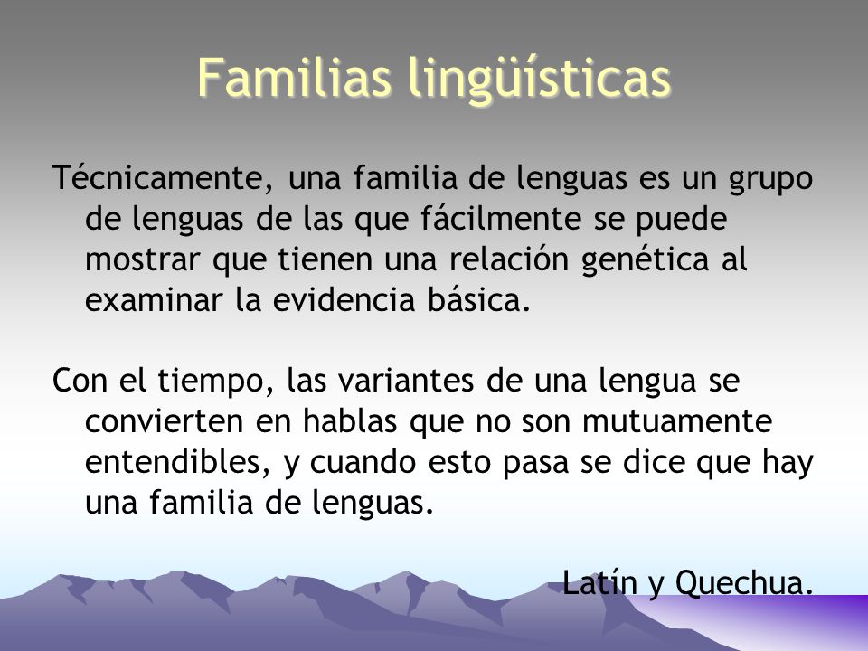 Familias lingüísticas
