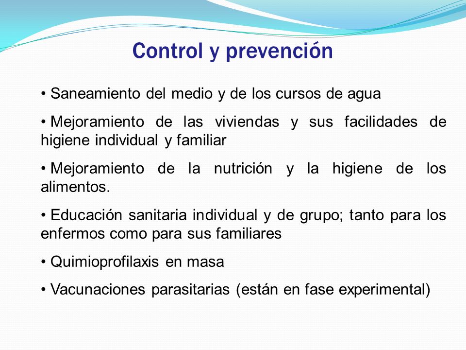 Control y prevención Saneamiento del medio y de los cursos de agua