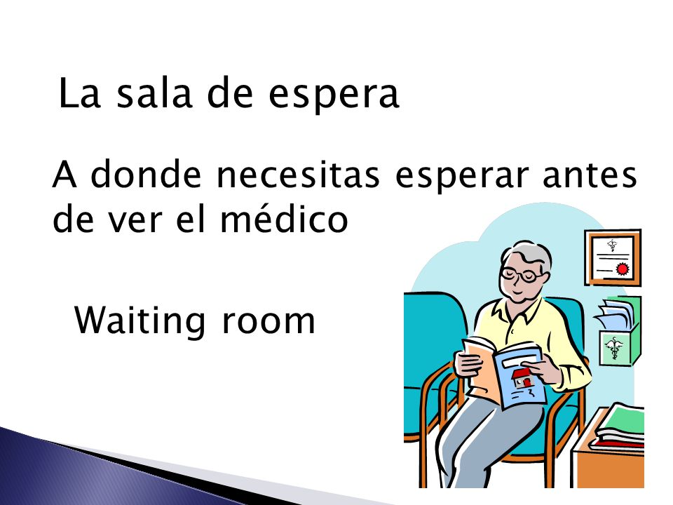 La sala de espera A donde necesitas esperar antes de ver el médico
