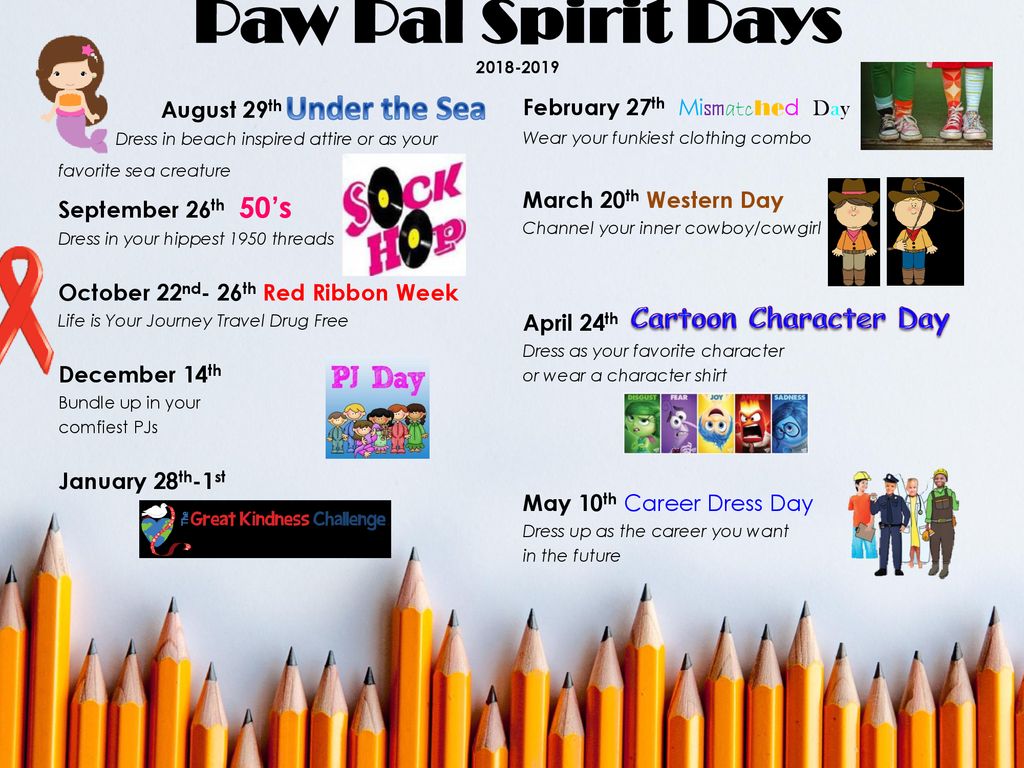 Paw Pal Spirit Days Under the Sea Cartoon Character Day