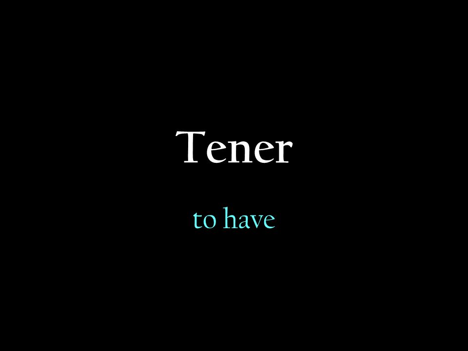 Tener to have