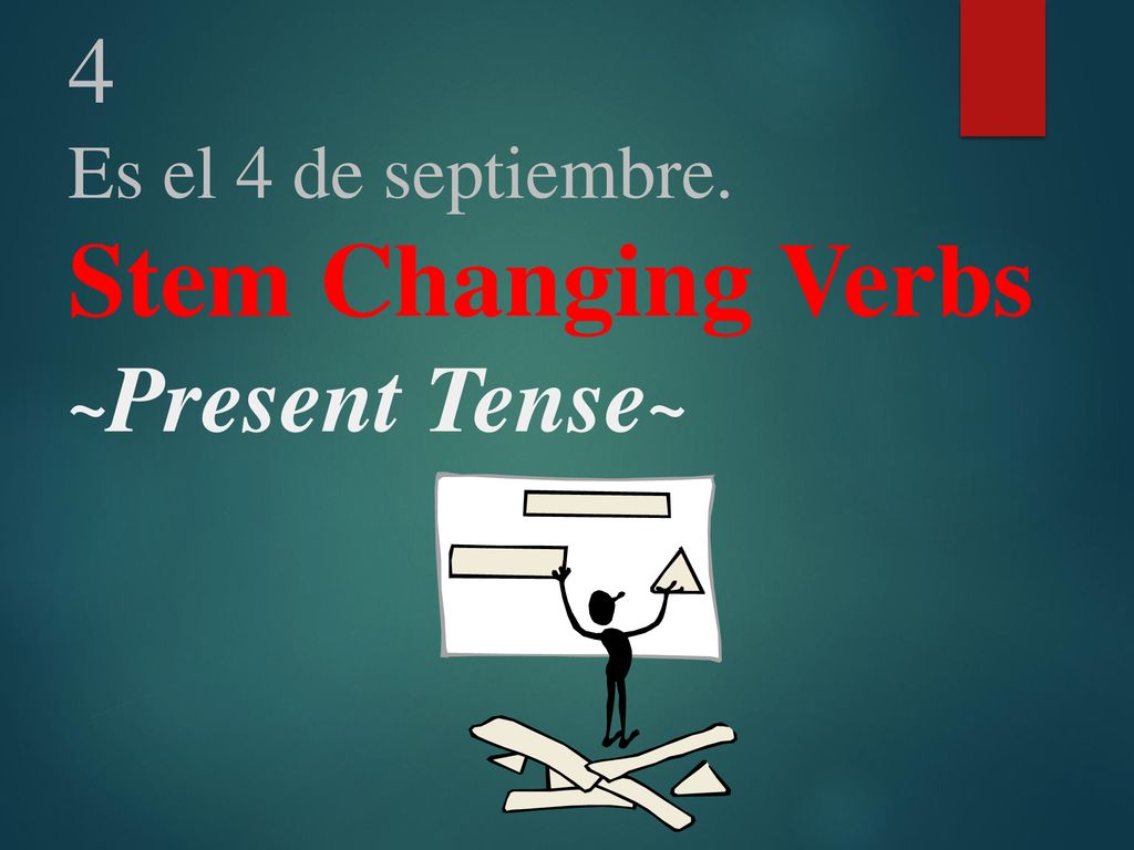 4 Es el 4 de septiembre. Stem Changing Verbs ~Present Tense~