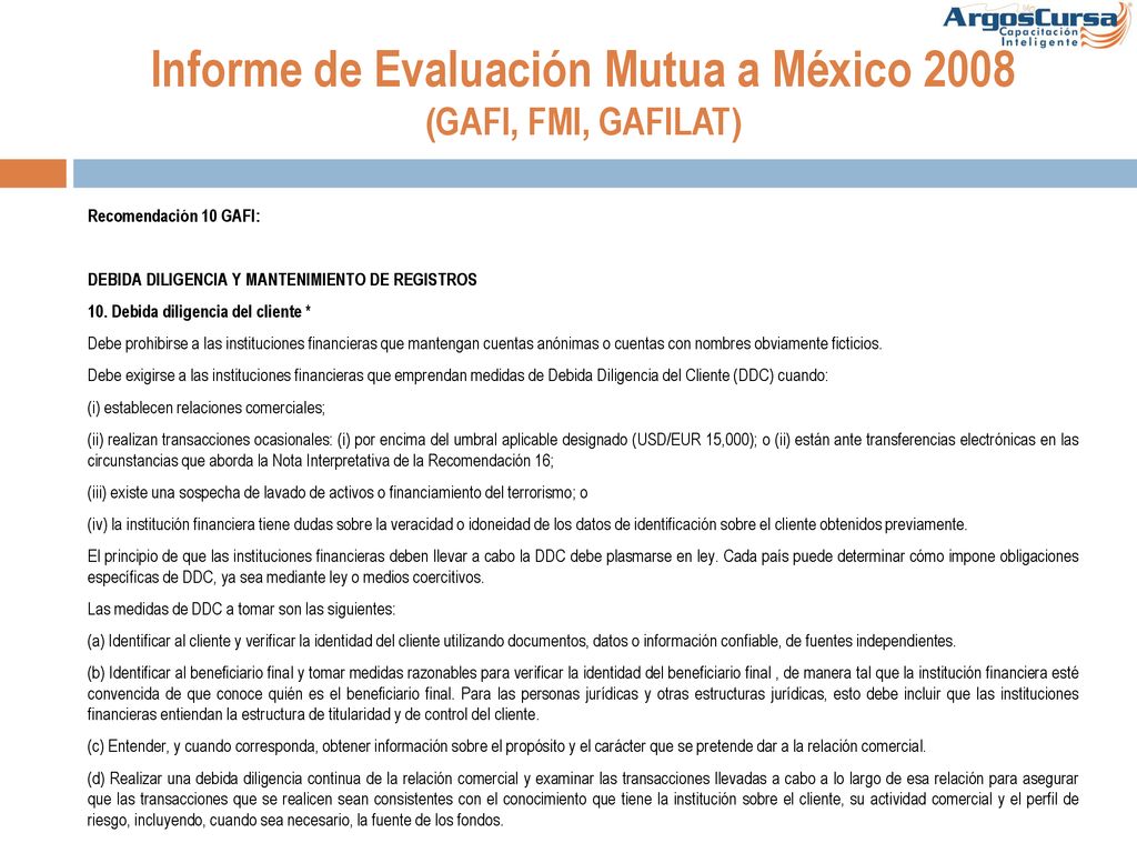 Informe de Evaluación Mutua a México 2008 (GAFI, FMI, GAFILAT)