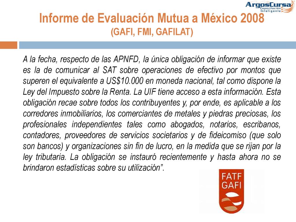 Informe de Evaluación Mutua a México 2008 (GAFI, FMI, GAFILAT)