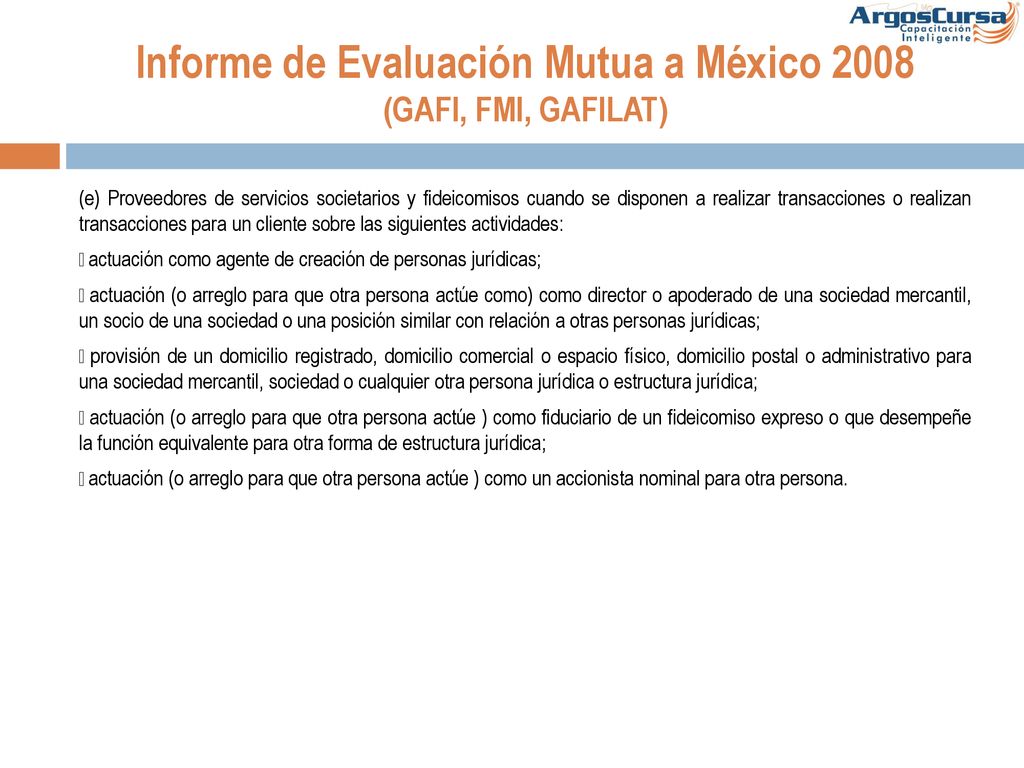 Informe de Evaluación Mutua a México 2008 (GAFI, FMI, GAFILAT)