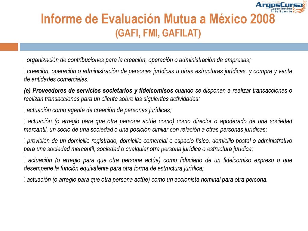 Informe de Evaluación Mutua a México 2008 (GAFI, FMI, GAFILAT)