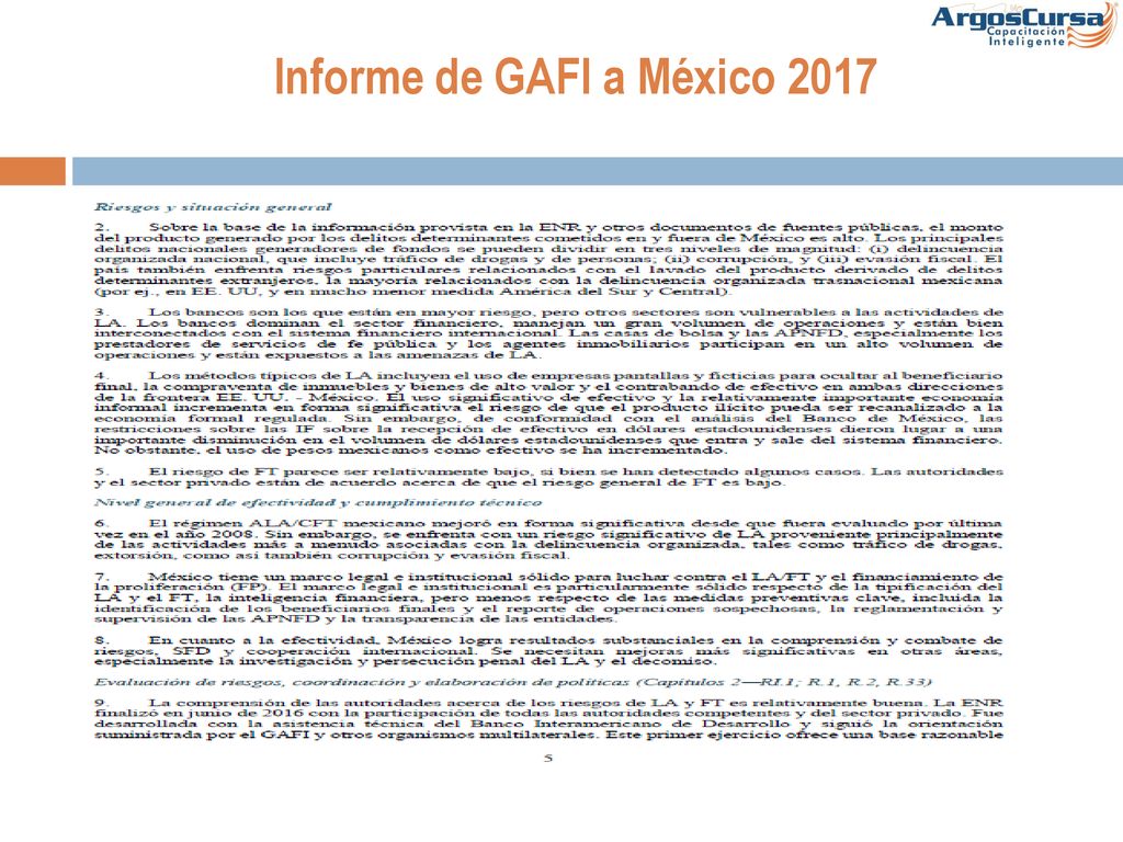 Informe de GAFI a México 2017