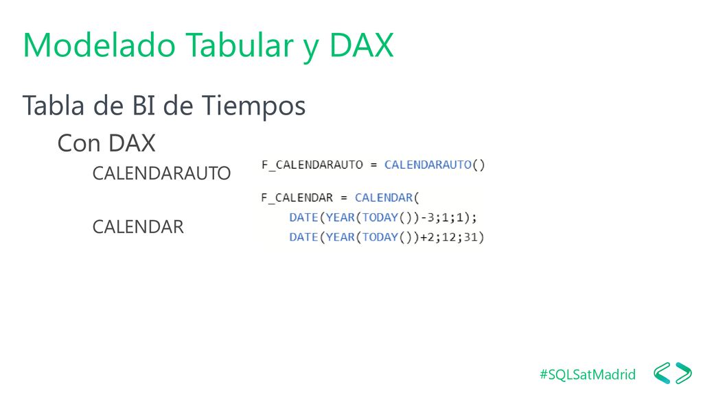 Modelado Tabular y DAX Tabla de BI de Tiempos Con DAX CALENDARAUTO