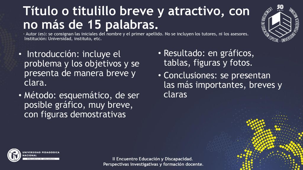Título o titulillo breve y atractivo, con no más de 15 palabras