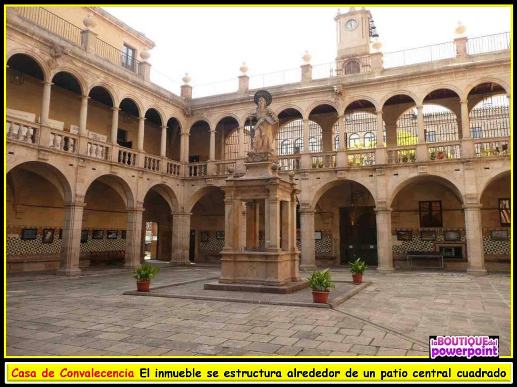 Casa de Convalecencia El inmueble se estructura alrededor de un patio central cuadrado