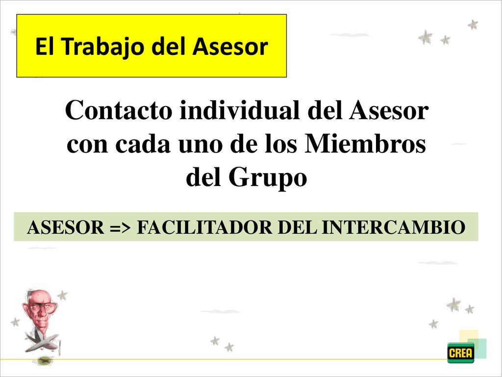 Contacto individual del Asesor con cada uno de los Miembros del Grupo