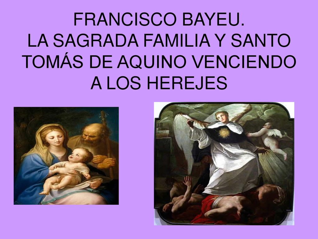 FRANCISCO BAYEU. LA SAGRADA FAMILIA Y SANTO TOMÁS DE AQUINO VENCIENDO A LOS HEREJES
