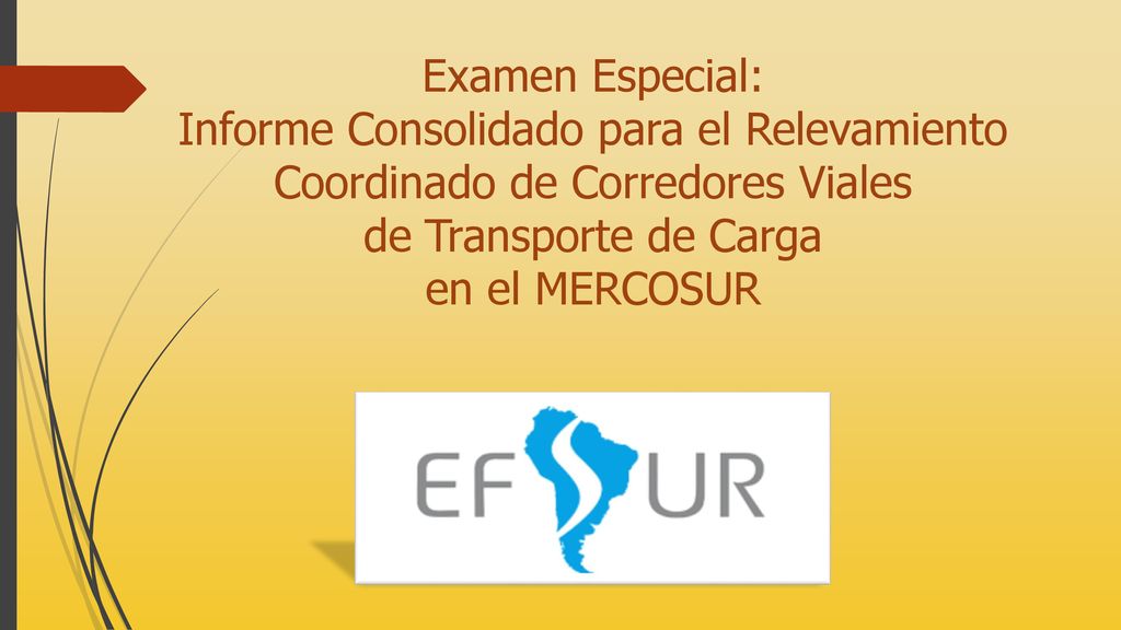 Examen Especial: Informe Consolidado para el Relevamiento Coordinado de Corredores Viales de Transporte de Carga en el MERCOSUR