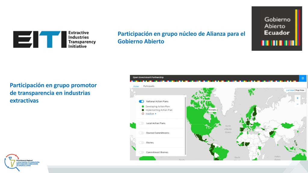 Participación en grupo núcleo de Alianza para el Gobierno Abierto