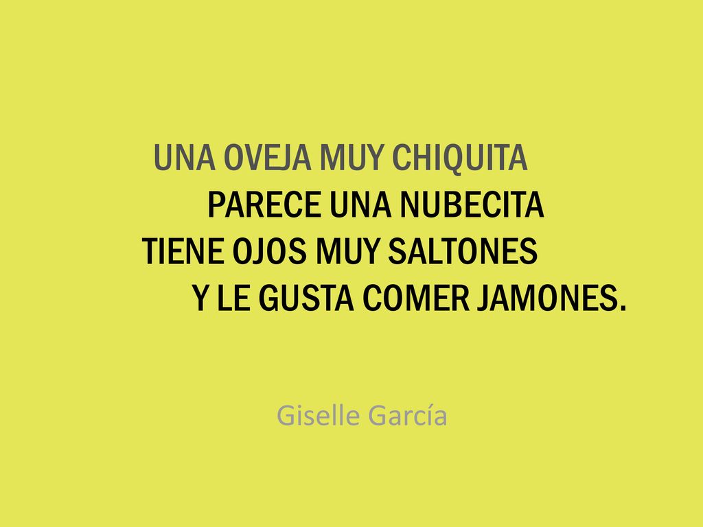 UNA OVEJA MUY CHIQUITA. PARECE UNA NUBECITA TIENE OJOS MUY SALTONES