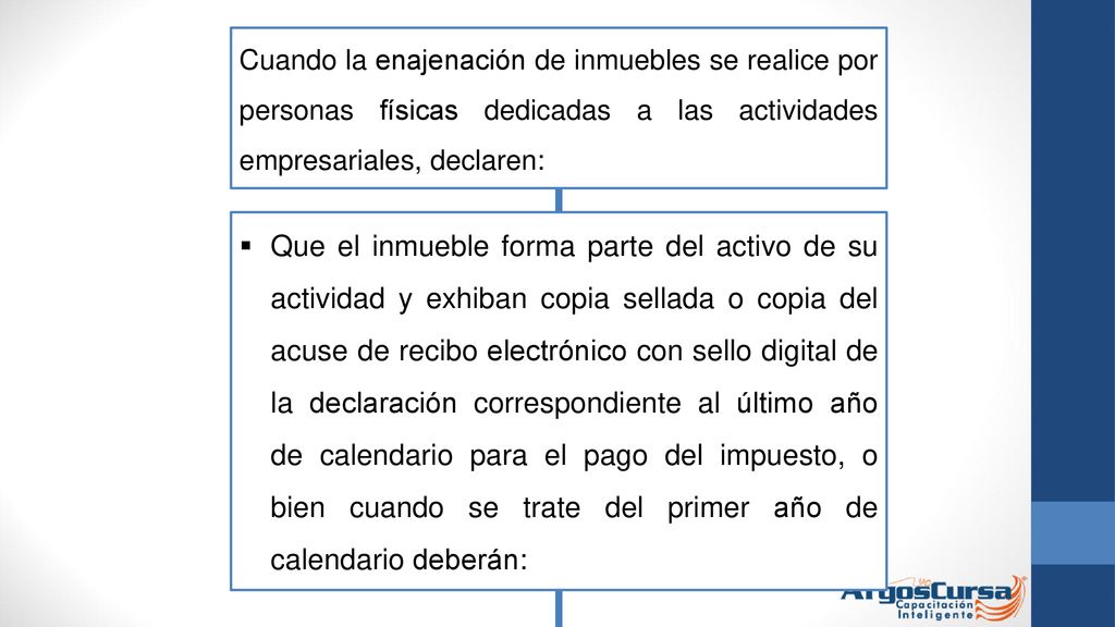Cuando la enajenación de inmuebles se realice por personas físicas dedicadas a las actividades empresariales, declaren: