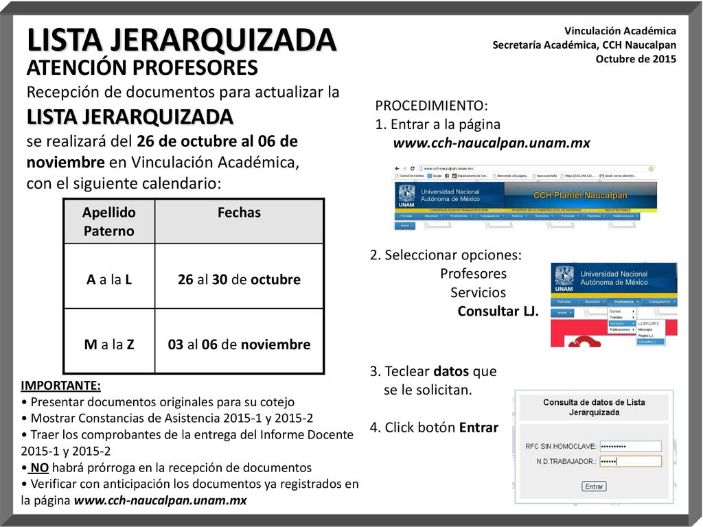 LISTA JERARQUIZADA ATENCIÓN PROFESORES LISTA JERARQUIZADA