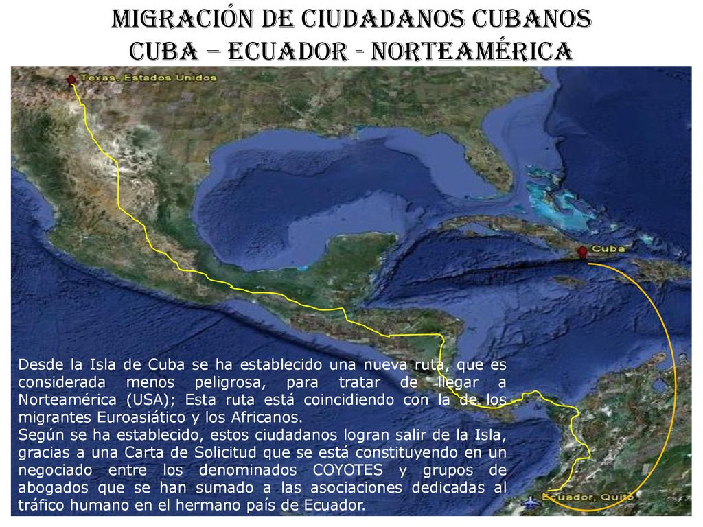 Migración de ciudadanos cubanos Cuba – ecuador - norteamérica