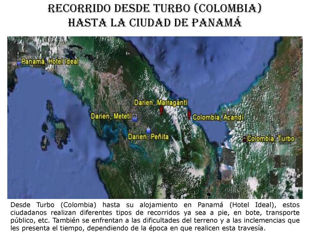Recorrido desde turbo (colombia) Hasta la ciudad de panamá