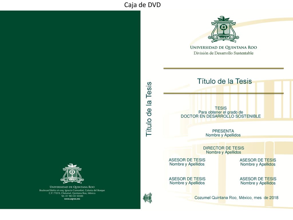Caja de DVD Título de la Tesis Título de la Tesis