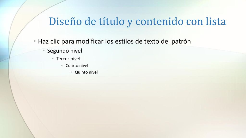 Diseño de título y contenido con lista