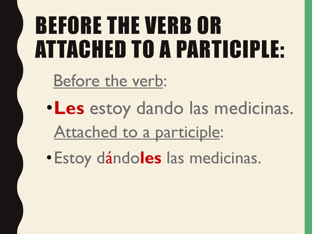 Before the verb or attached to a participle: