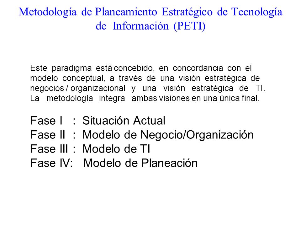 Fase I : Situación Actual Fase II : Modelo de Negocio/Organización