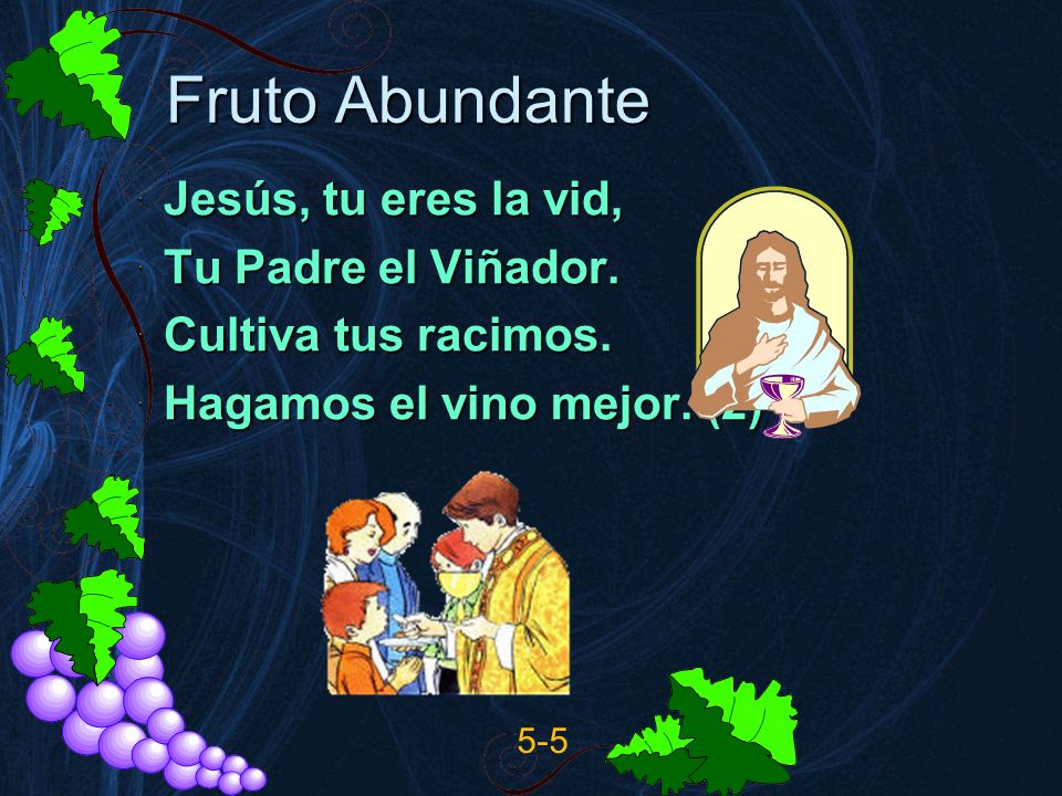 Fruto Abundante Jesús, tu eres la vid, Tu Padre el Viñador.