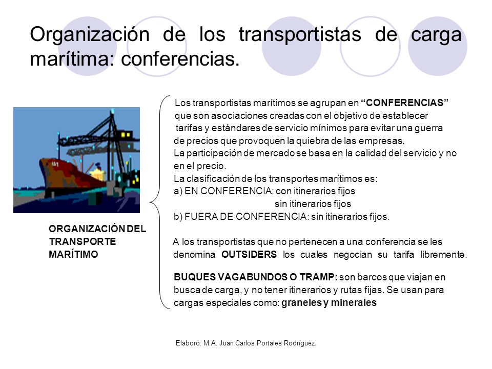 Organización de los transportistas de carga marítima: conferencias.