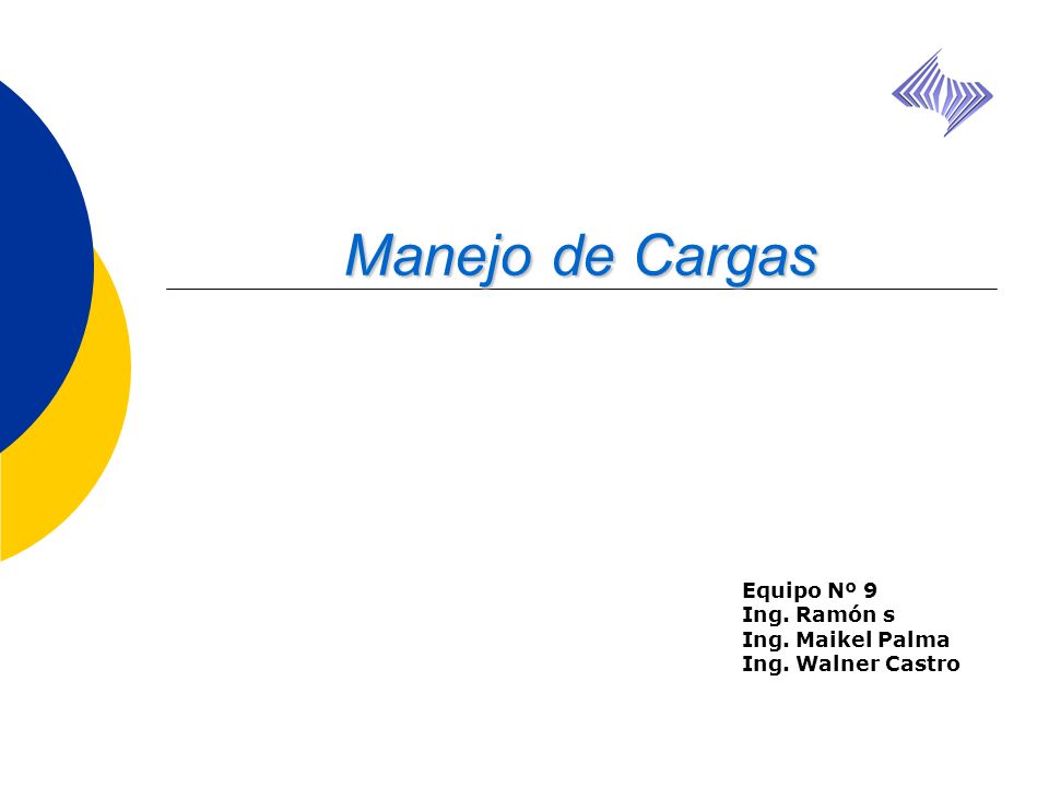 Manejo de Cargas Equipo Nº 9 Ing. Ramón s Ing. Maikel Palma