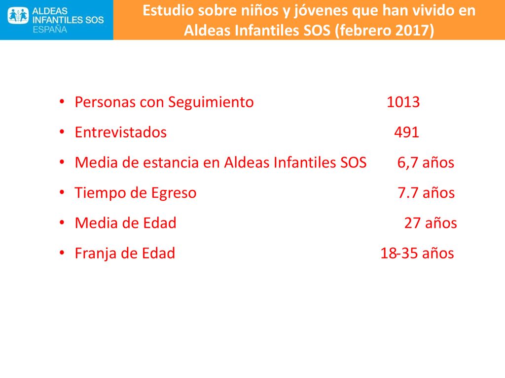Estudio sobre niños y jóvenes que han vivido en Aldeas Infantiles SOS (febrero 2017)