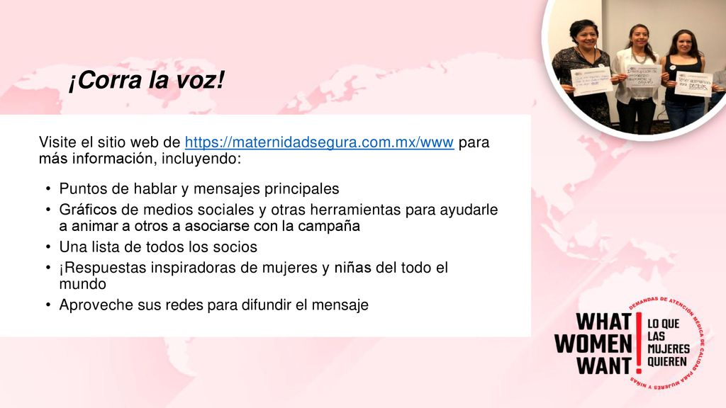 ¡Corra la voz! Visite el sitio web de   para más información, incluyendo: