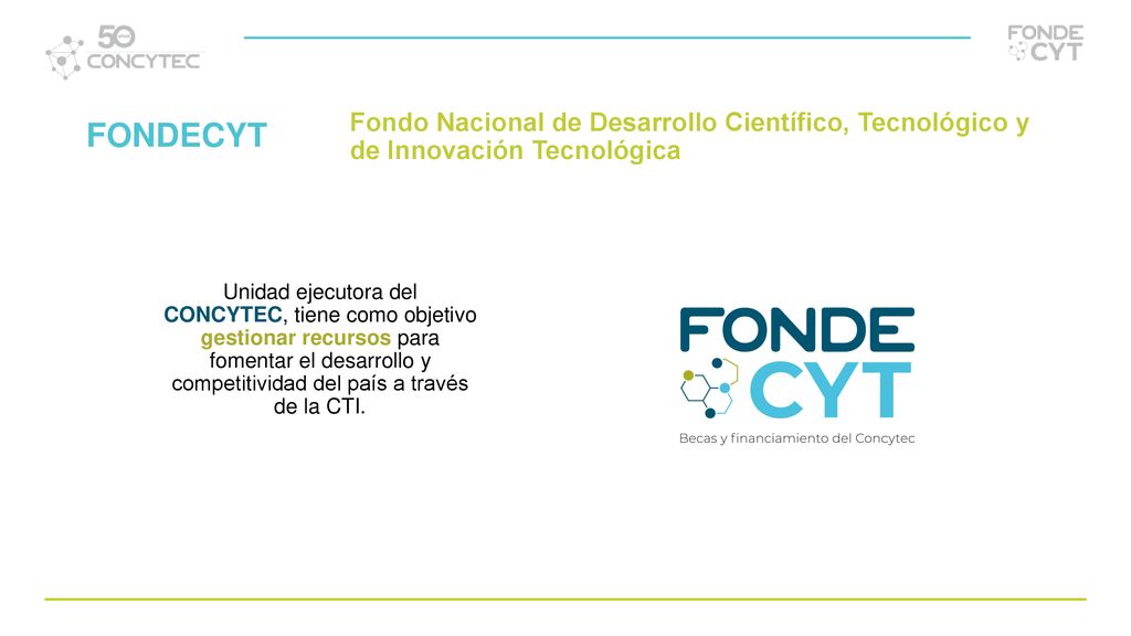 Fondo Nacional de Desarrollo Científico, Tecnológico y de Innovación Tecnológica