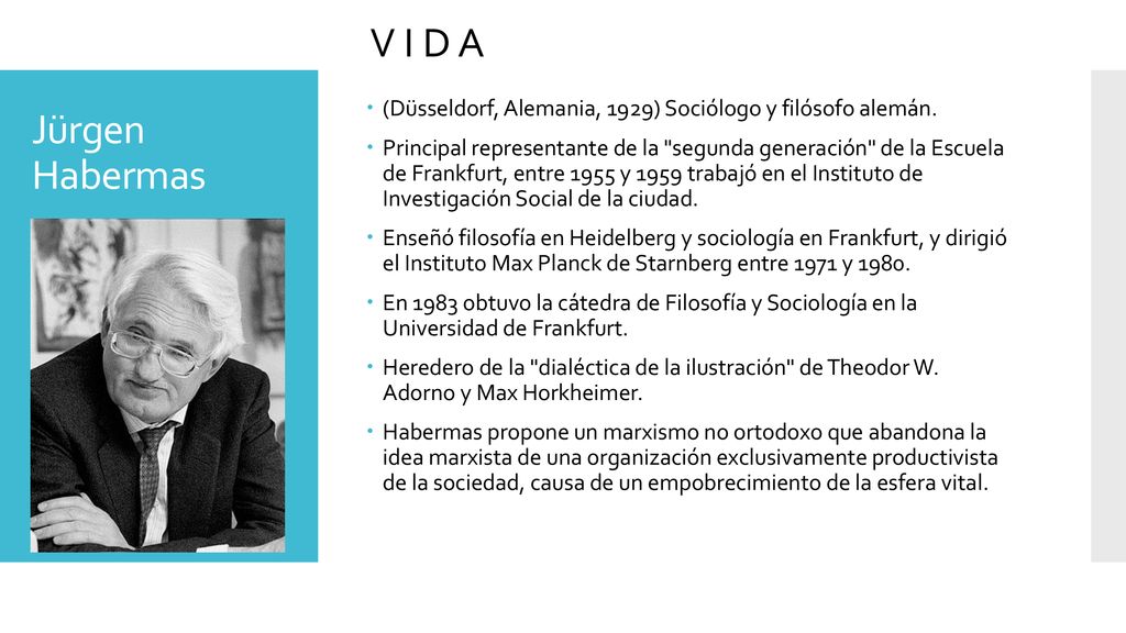 V I D A (Düsseldorf, Alemania, 1929) Sociólogo y filósofo alemán.