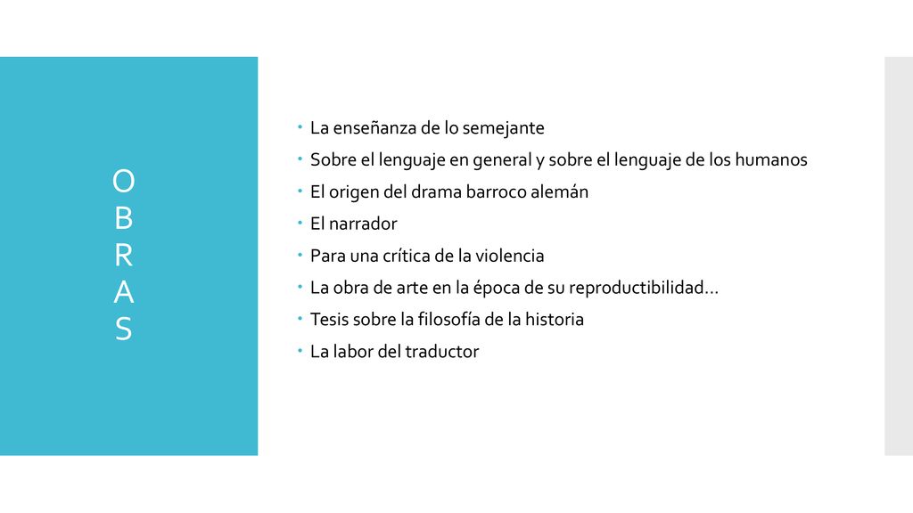 O B R A S La enseñanza de lo semejante