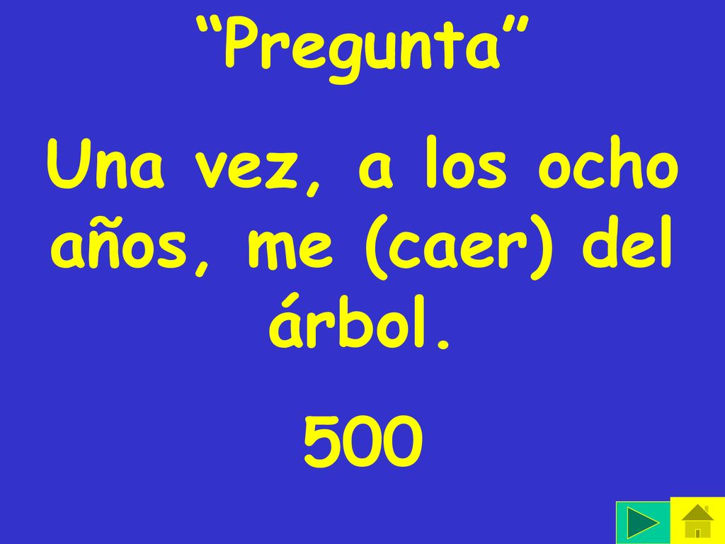 Una vez, a los ocho años, me (caer) del árbol.