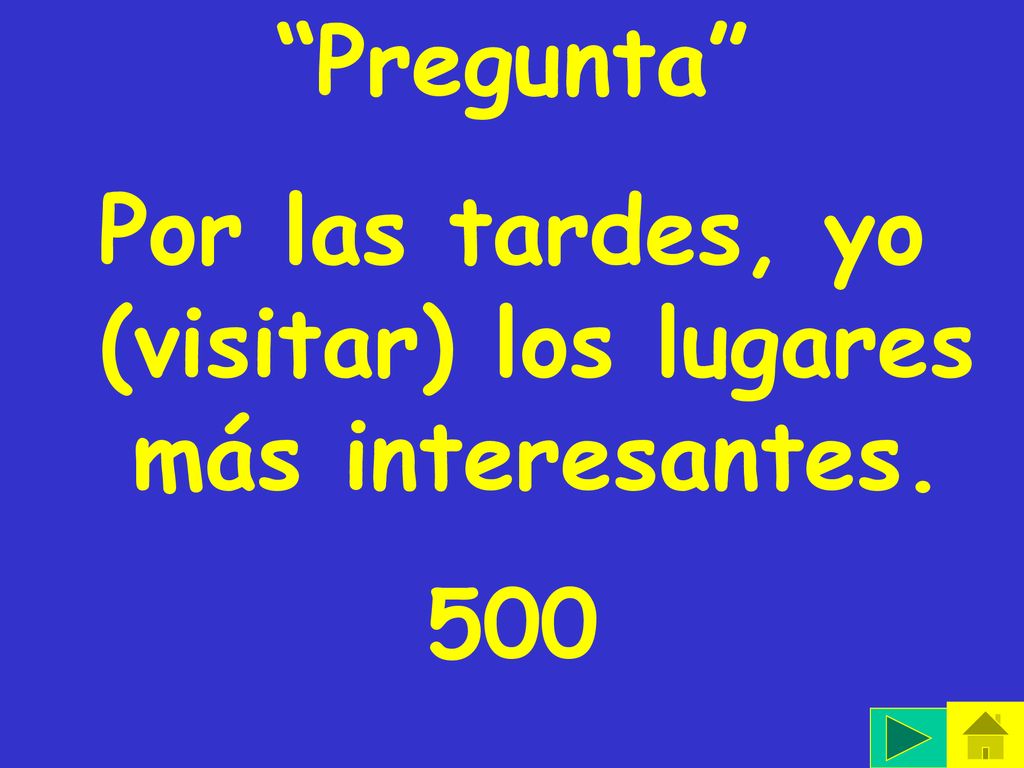 Por las tardes, yo (visitar) los lugares más interesantes.