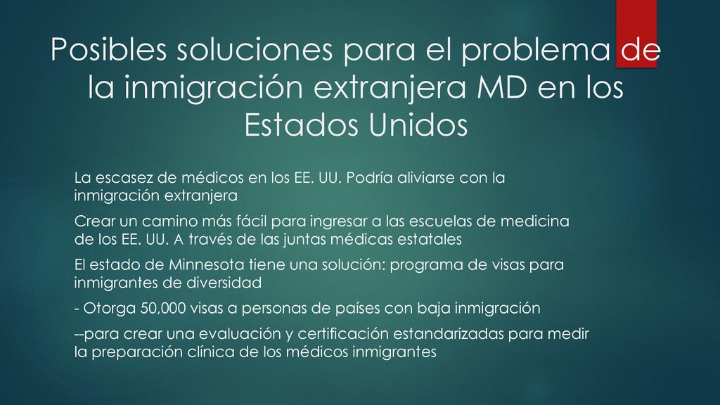 Posibles soluciones para el problema de la inmigración extranjera MD en los Estados Unidos