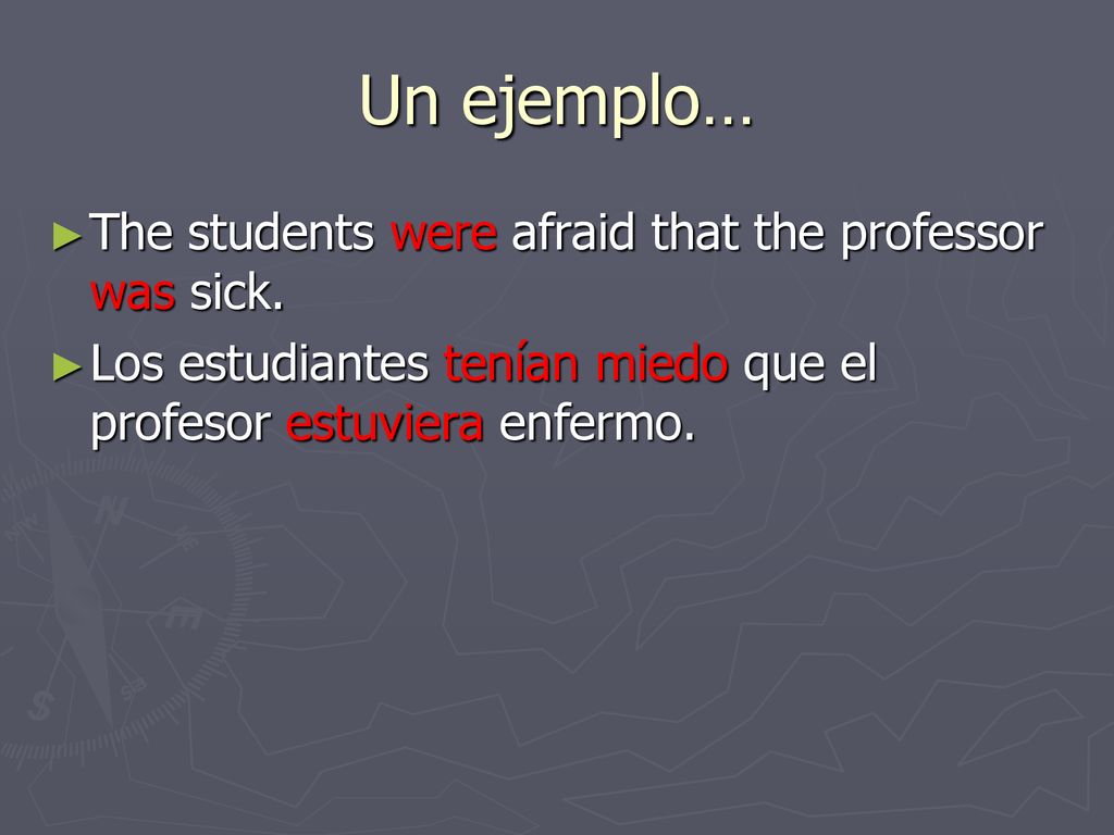 Un ejemplo… The students were afraid that the professor was sick.