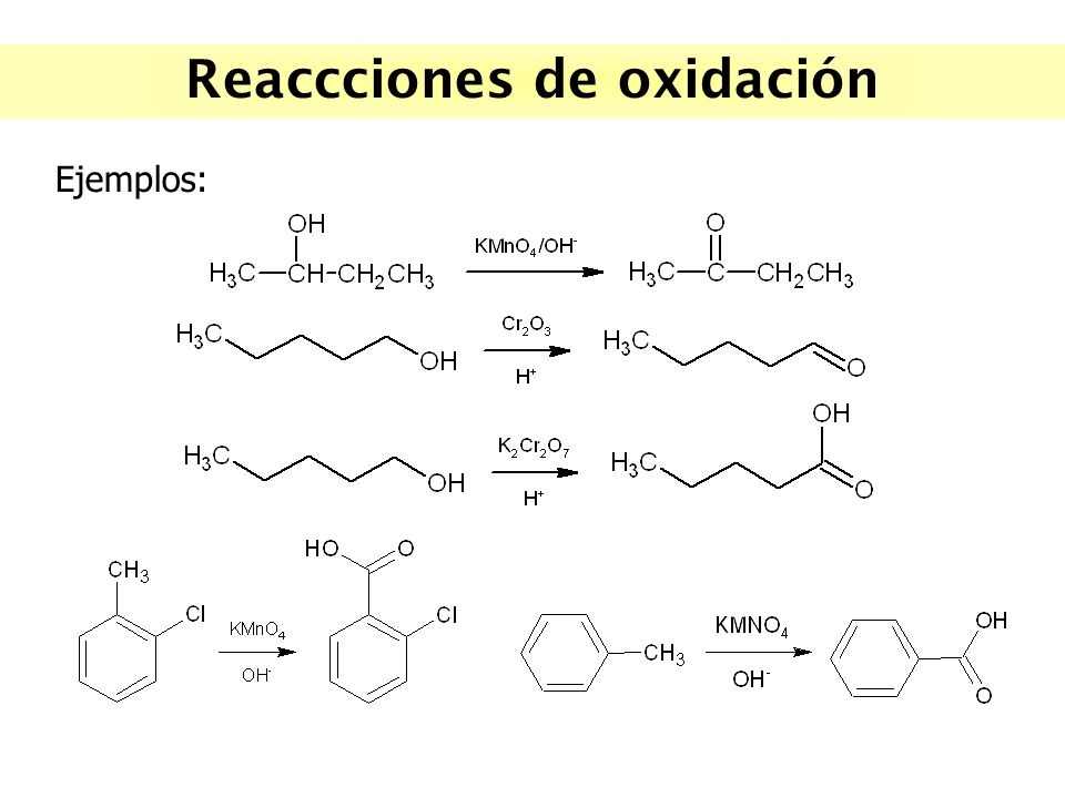 Reaccciones de oxidación