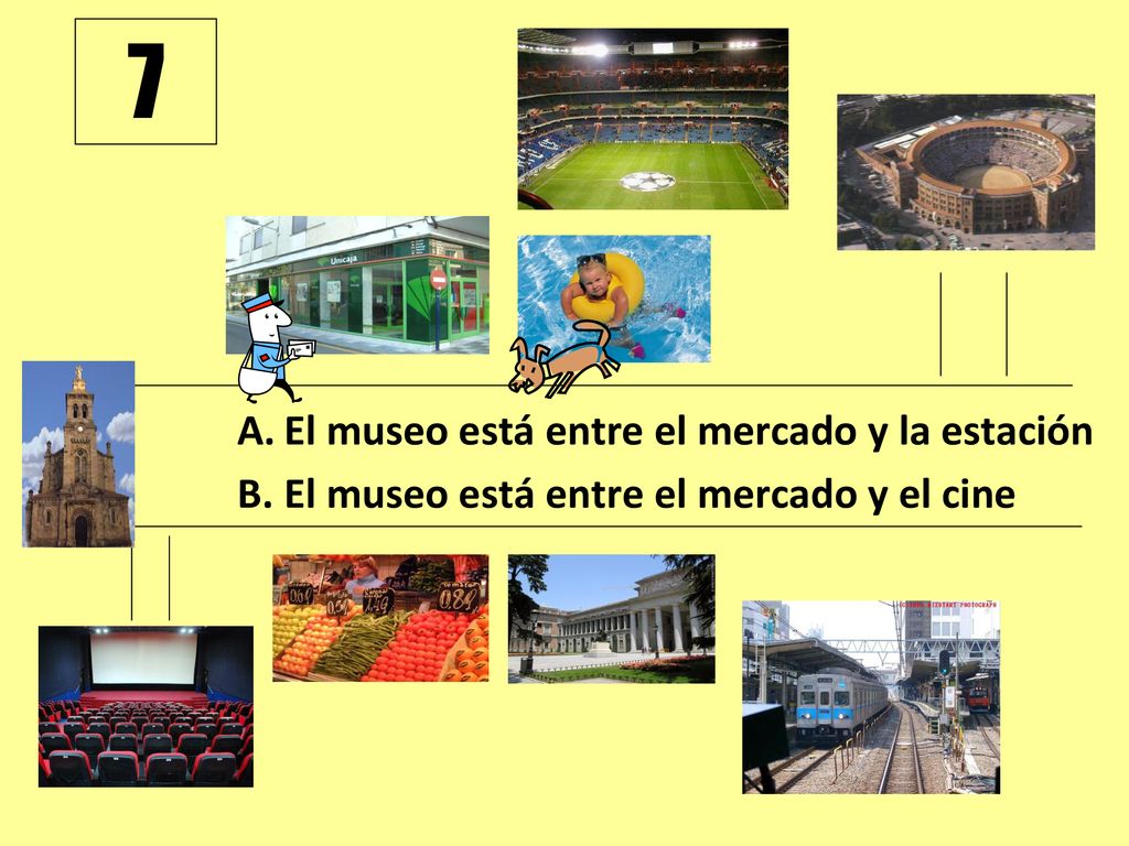 7 El museo está entre el mercado y la estación