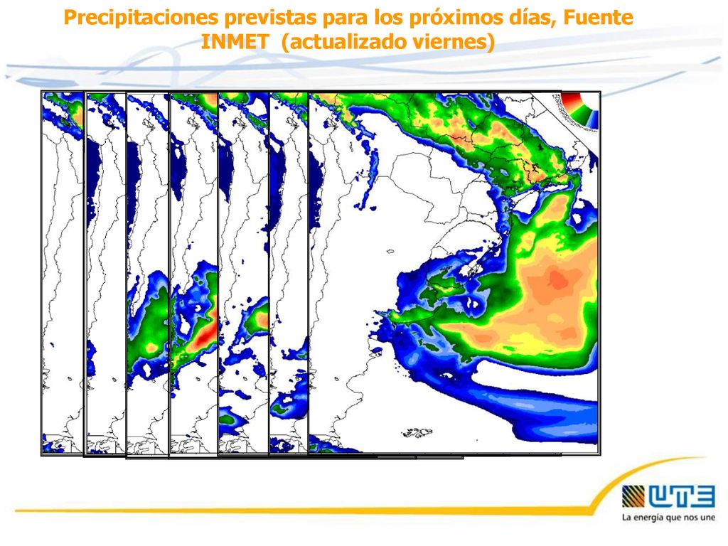 Precipitaciones previstas para los próximos días, Fuente INMET (actualizado viernes)