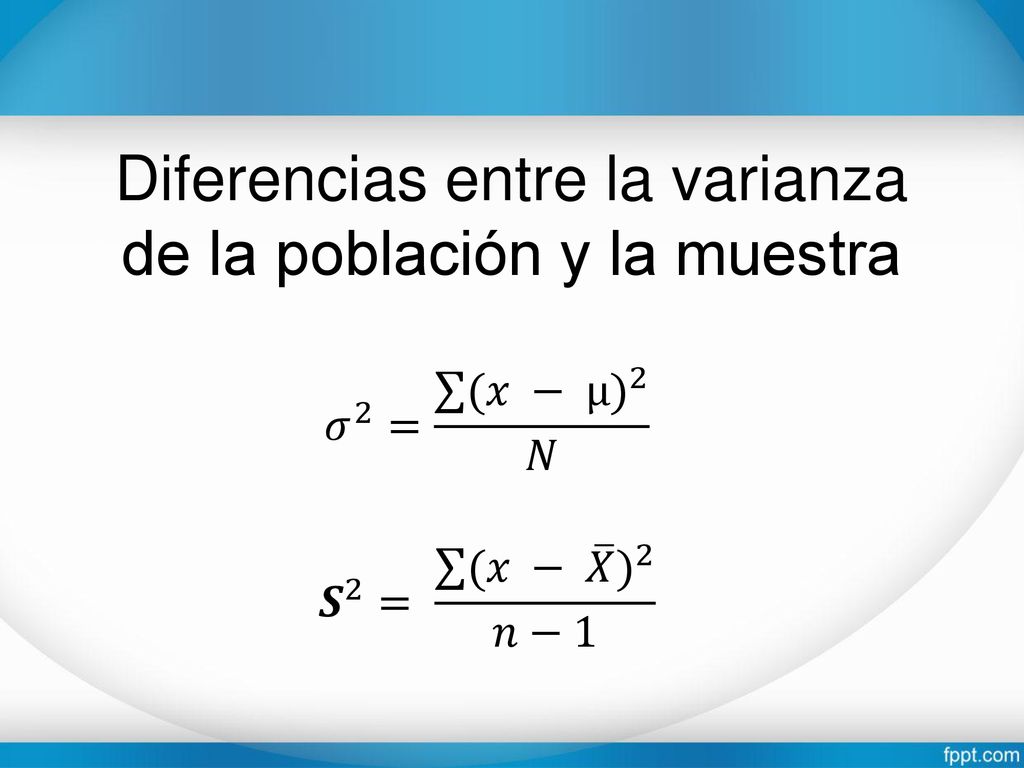Diferencias entre la varianza de la población y la muestra