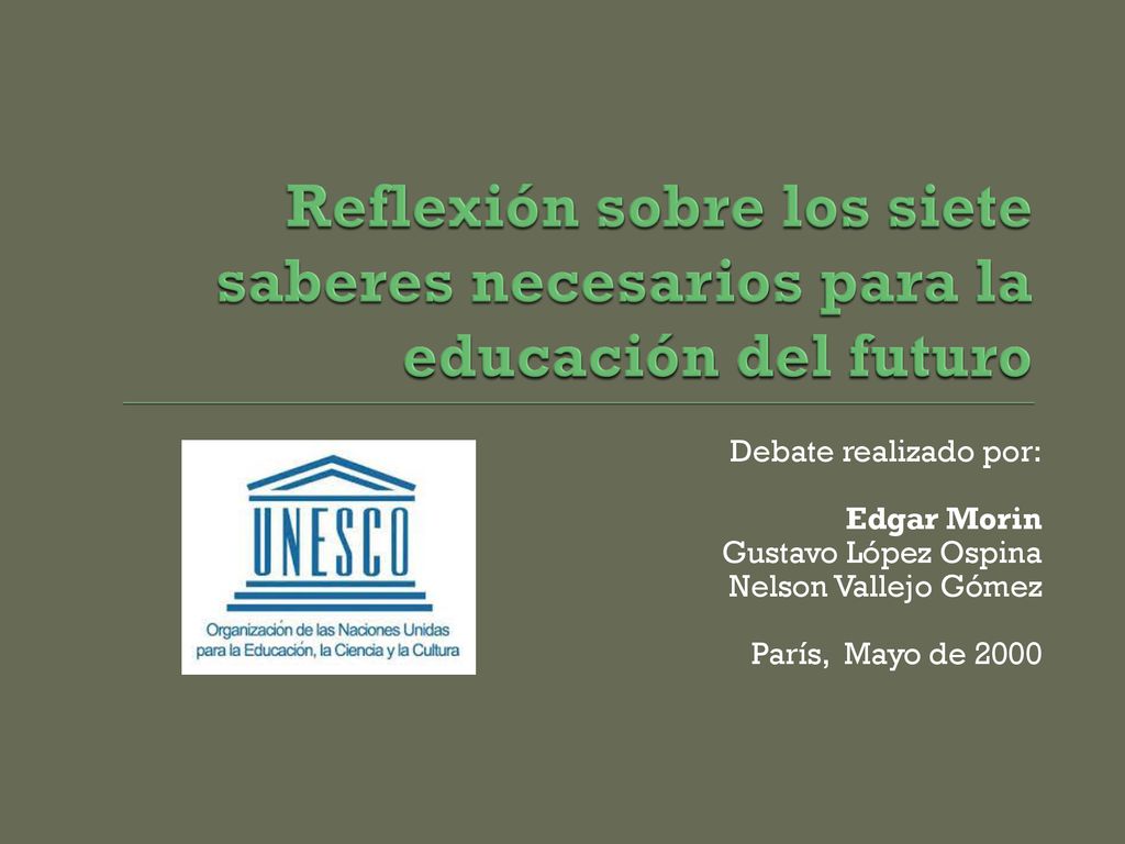 Reflexión sobre los siete saberes necesarios para la educación del futuro